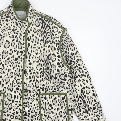 George Women Multicoloured M 12-14 Leopard Print Quilted Padded Jacket