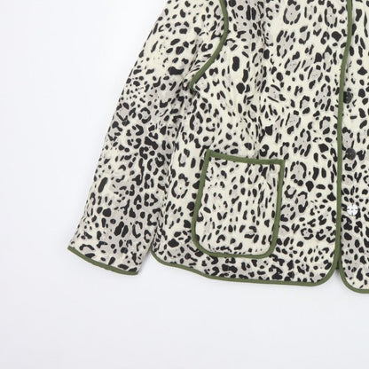 George Women Multicoloured M 12-14 Leopard Print Quilted Padded Jacket