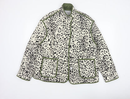 George Women Multicoloured M 12-14 Leopard Print Quilted Padded Jacket