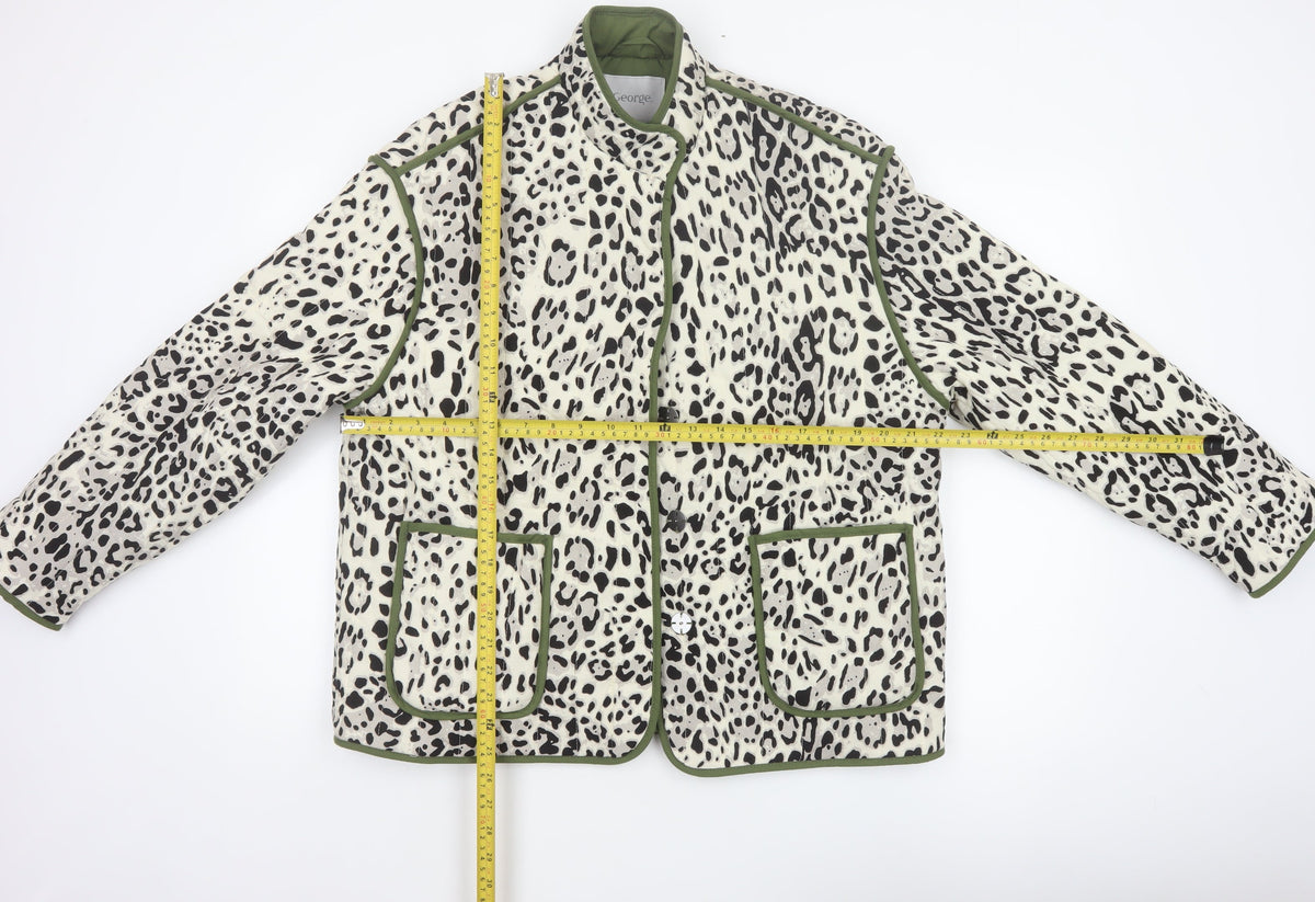 George Women Multicoloured M 12-14 Leopard Print Quilted Padded Jacket