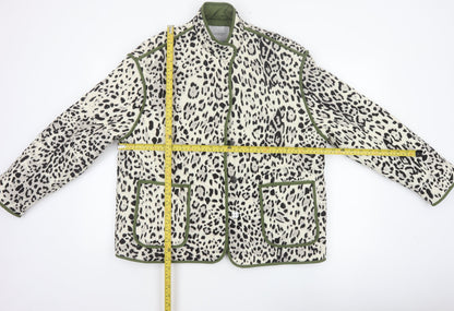 George Women Multicoloured M 12-14 Leopard Print Quilted Padded Jacket