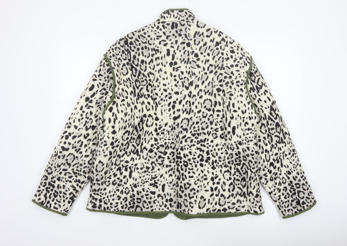 George Women Multicoloured M 12-14 Leopard Print Quilted Padded Jacket