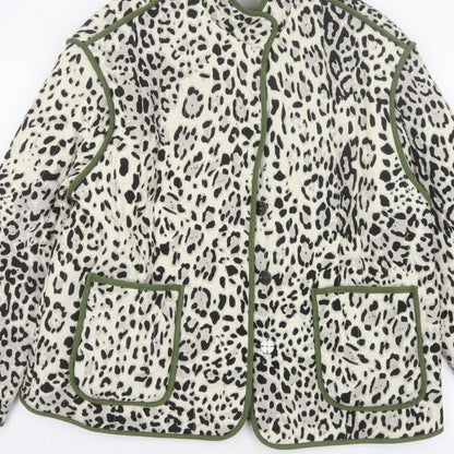 George Women Multicoloured M 12-14 Leopard Print Quilted Padded Jacket