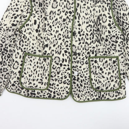 George Women Multicoloured M 12-14 Leopard Print Quilted Padded Jacket