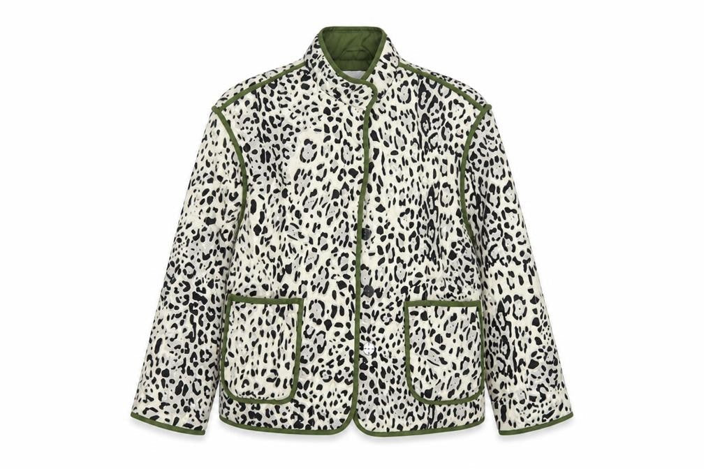 George Women Multicoloured M 12-14 Leopard Print Quilted Padded Jacket