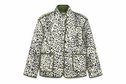 George Women Multicoloured M 12-14 Leopard Print Quilted Padded Jacket