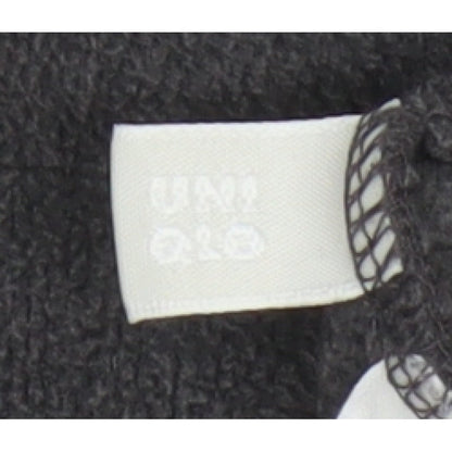 Uniqlo Women Grey Size 16 Basic Fleece V-Neck Long Sleeve Top