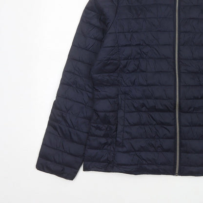 Esmara Women’s Blue UK 16/18 Quilted Puffer Jacket Full Zip