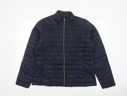 Esmara Women’s Blue UK 16/18 Quilted Puffer Jacket Full Zip