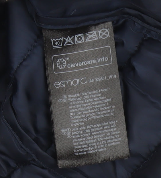 Esmara Women’s Blue UK 16/18 Quilted Puffer Jacket Full Zip