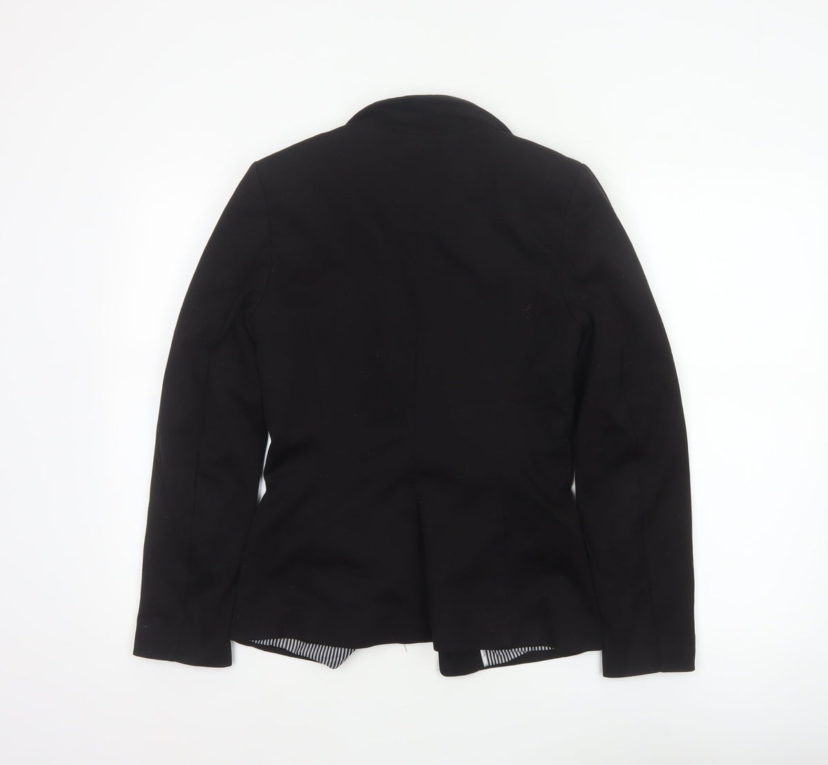 H&M Women Black UK 8 Single-Breasted Tailored Blazer Jacket