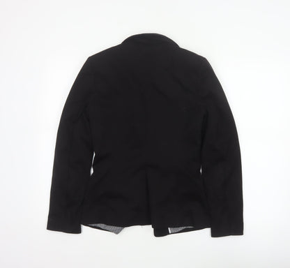 H&M Women Black UK 8 Single-Breasted Tailored Blazer Jacket