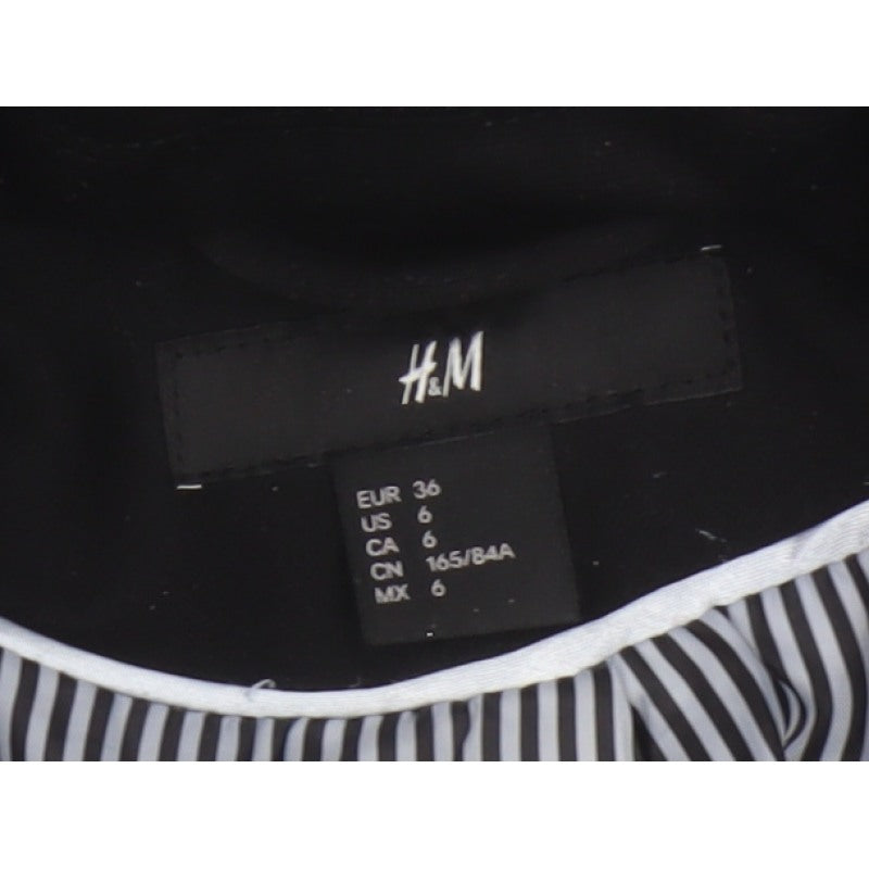 H&M Women Black UK 8 Single-Breasted Tailored Blazer Jacket