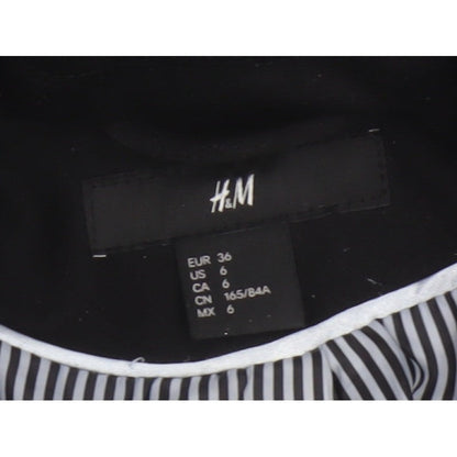 H&M Women Black UK 8 Single-Breasted Tailored Blazer Jacket