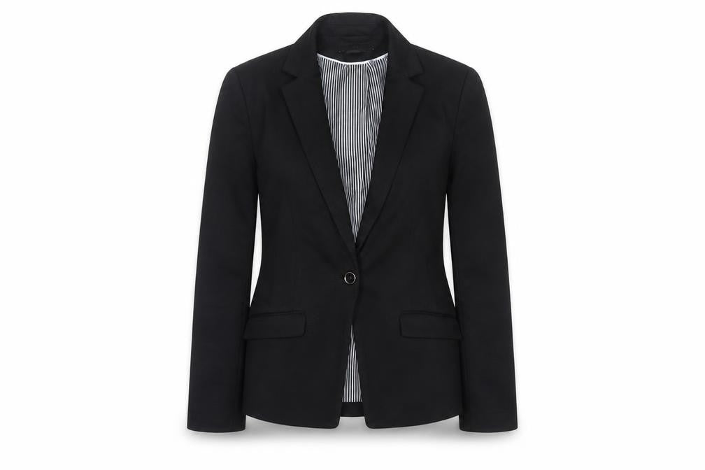 H&M Women Black UK 8 Single-Breasted Tailored Blazer Jacket