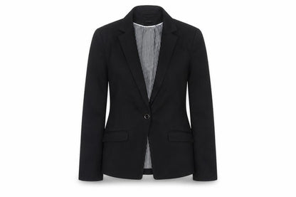 H&M Women Black UK 8 Single-Breasted Tailored Blazer Jacket