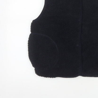 H&M Women's Black Size 10 Teddy Fleece Snap Bodywarmer Waistcoat