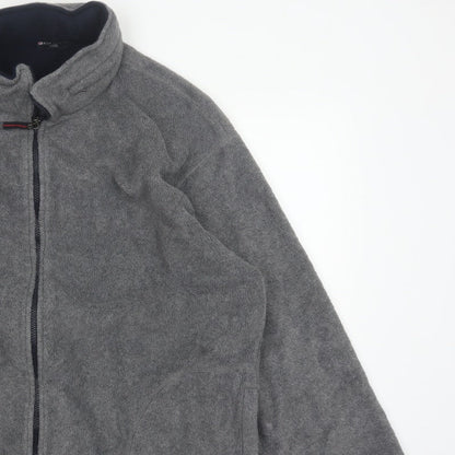 Marks & Spencer Men's Grey XL Fleece Full Zip Basic Jacket Stand Collar