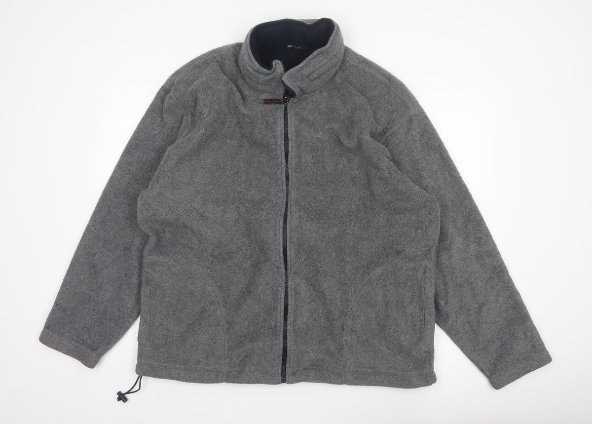 Marks & Spencer Men's Grey XL Fleece Full Zip Basic Jacket Stand Collar