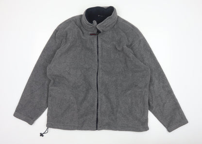 Marks & Spencer Men's Grey XL Fleece Full Zip Basic Jacket Stand Collar