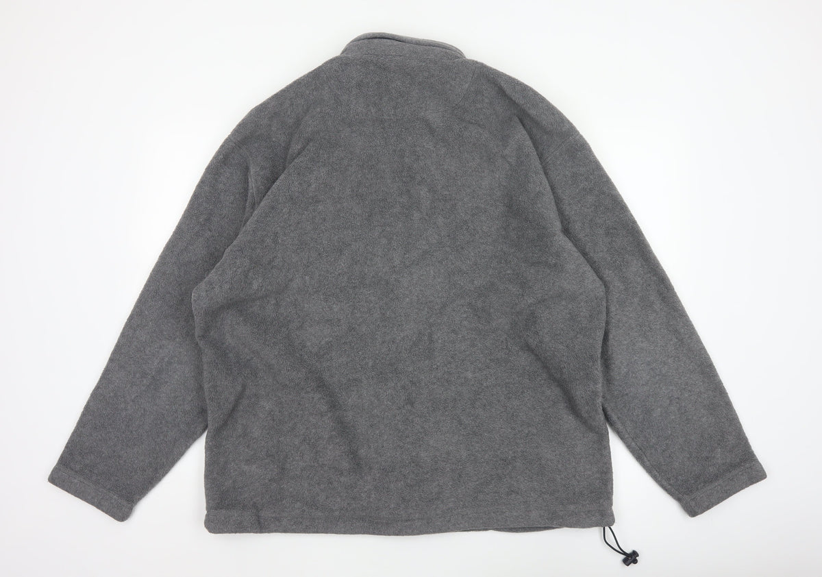 Marks & Spencer Men's Grey XL Fleece Full Zip Basic Jacket Stand Collar