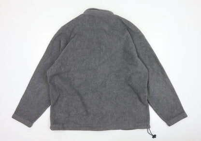 Marks & Spencer Men's Grey XL Fleece Full Zip Basic Jacket Stand Collar