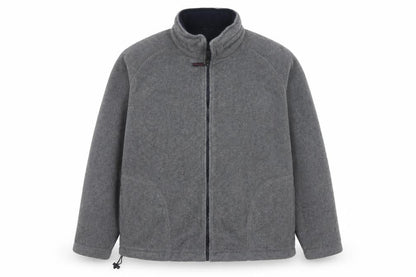 Marks & Spencer Men's Grey XL Fleece Full Zip Basic Jacket Stand Collar