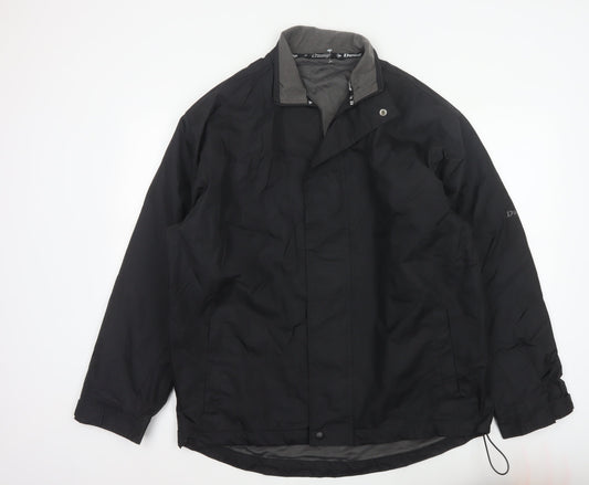 Dunlop Men’s Black L Windbreaker Jacket Full Zip Logo Lined