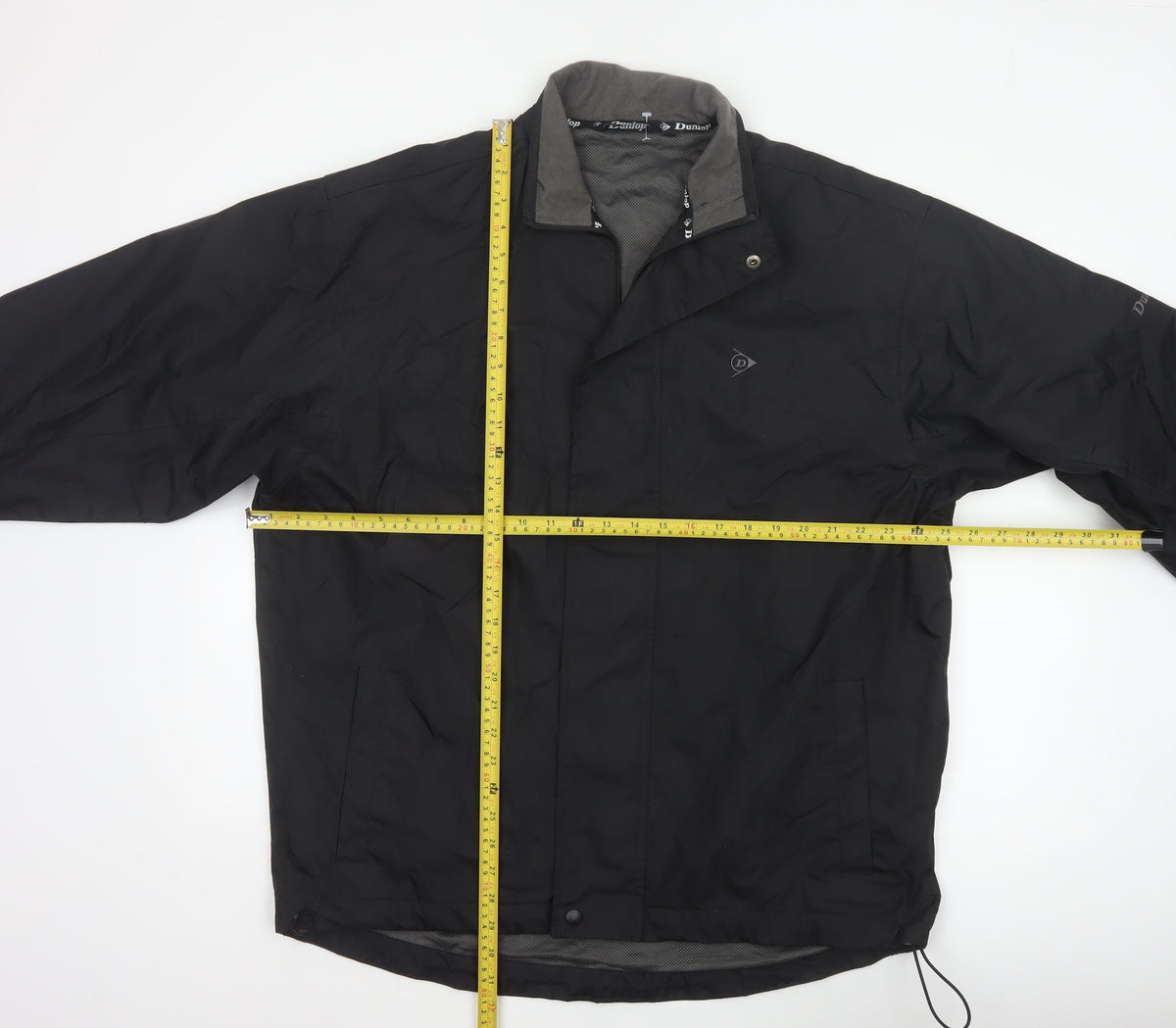 Dunlop Men’s Black L Windbreaker Jacket Full Zip Logo Lined