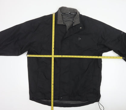 Dunlop Men’s Black L Windbreaker Jacket Full Zip Logo Lined