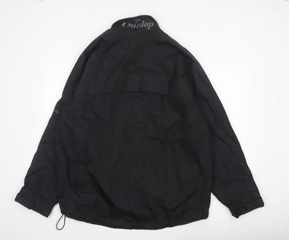 Dunlop Men’s Black L Windbreaker Jacket Full Zip Logo Lined