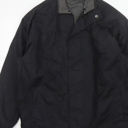 Dunlop Men’s Black L Windbreaker Jacket Full Zip Logo Lined