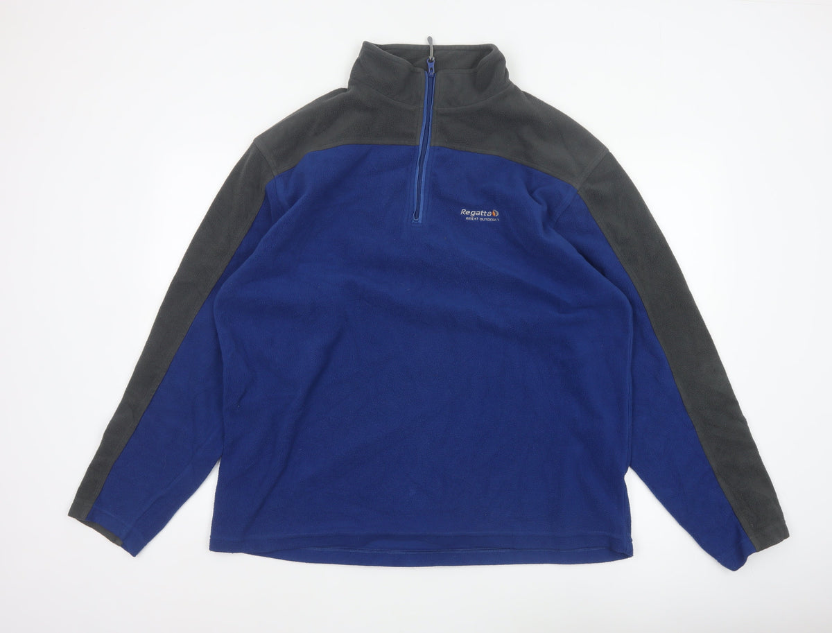 Regatta Men’s Blue Grey XXL 1/4 Zip Fleece Pullover Sweatshirt