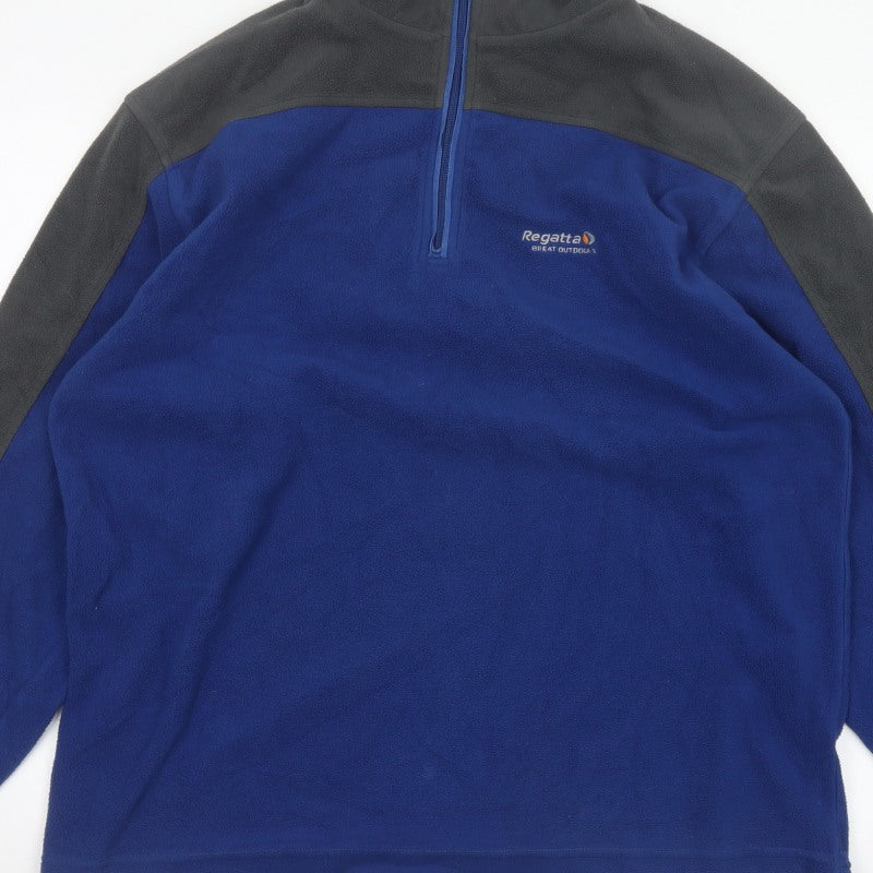 Regatta Men’s Blue Grey XXL 1/4 Zip Fleece Pullover Sweatshirt