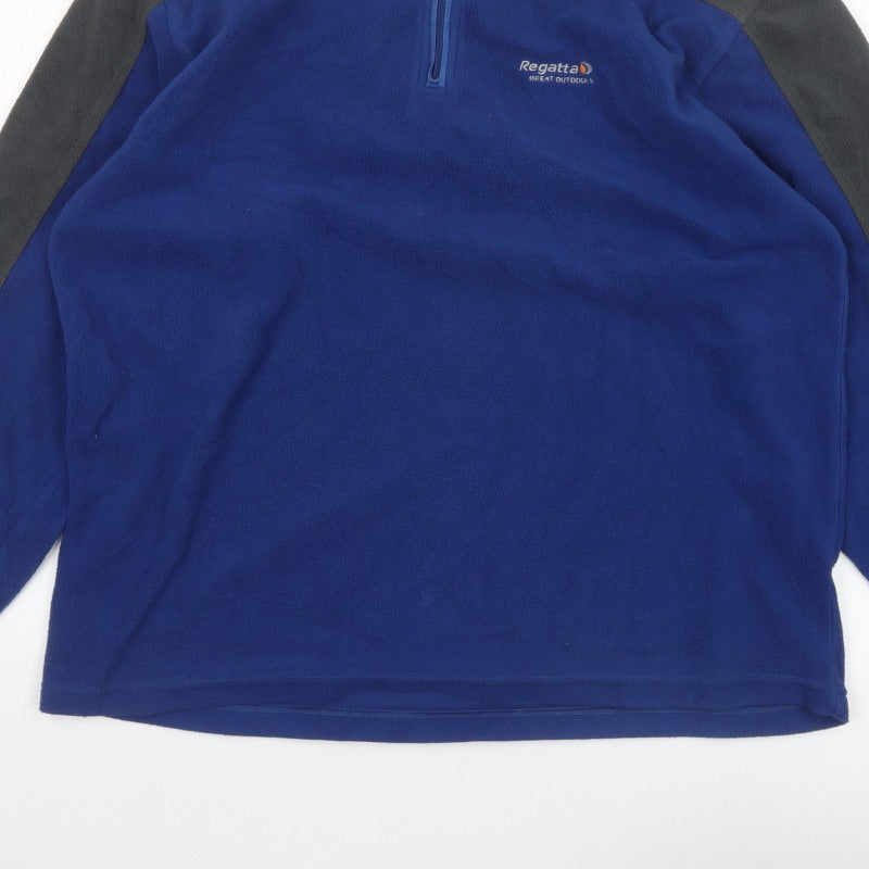 Regatta Men’s Blue Grey XXL 1/4 Zip Fleece Pullover Sweatshirt
