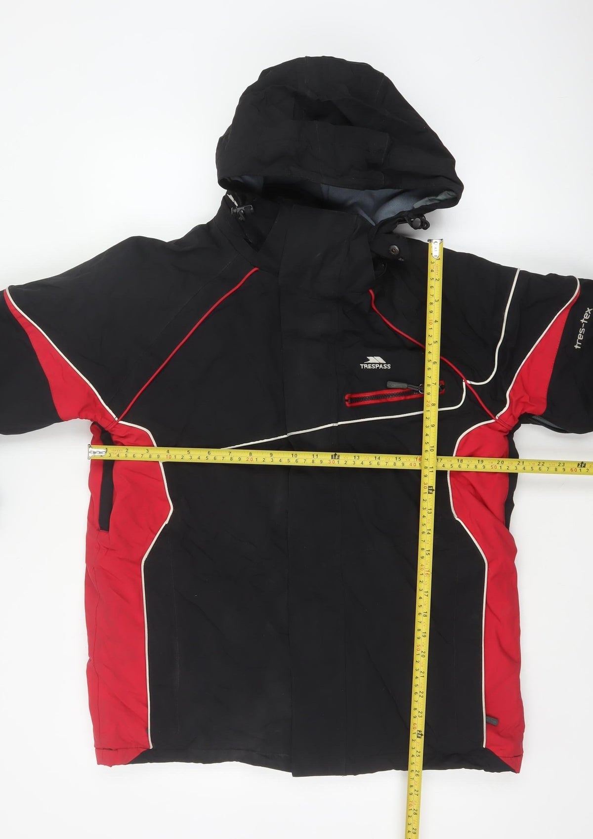 Trespass Men’s Black Red S Hooded Waterproof Ski Windbreaker Jacket