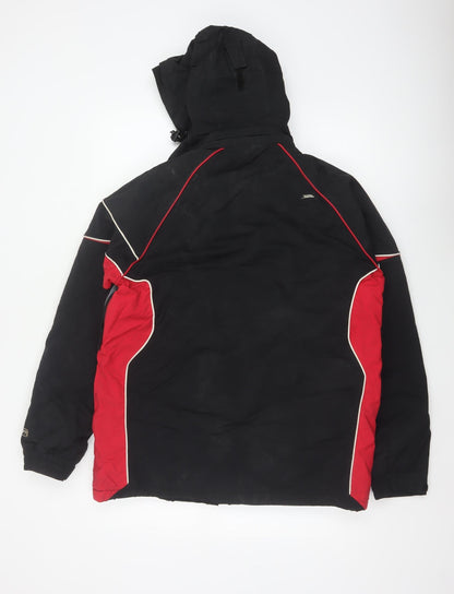 Trespass Men’s Black Red S Hooded Waterproof Ski Windbreaker Jacket