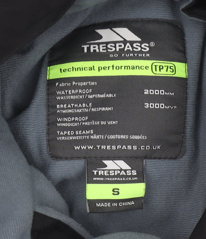 Trespass Men’s Black Red S Hooded Waterproof Ski Windbreaker Jacket