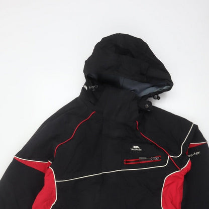 Trespass Men’s Black Red S Hooded Waterproof Ski Windbreaker Jacket