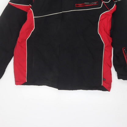Trespass Men’s Black Red S Hooded Waterproof Ski Windbreaker Jacket