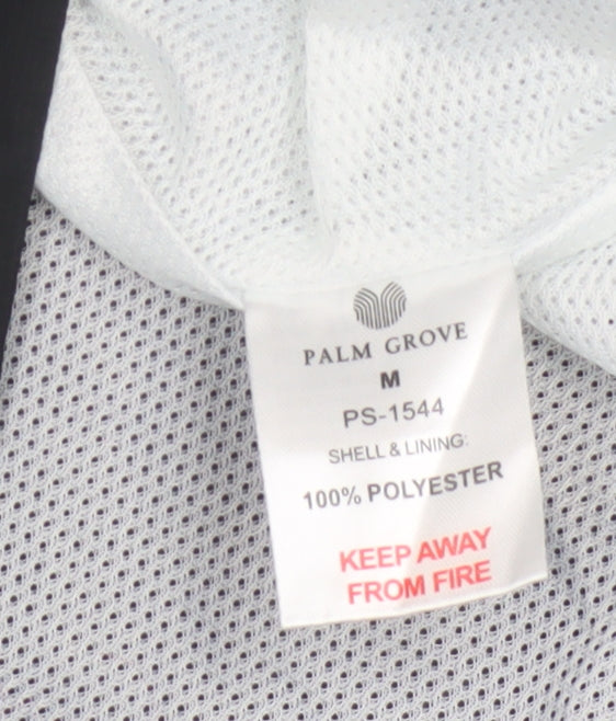 Palm Grove Mens Blue Black M Golf 1/4 Zip Colourblock Pullover