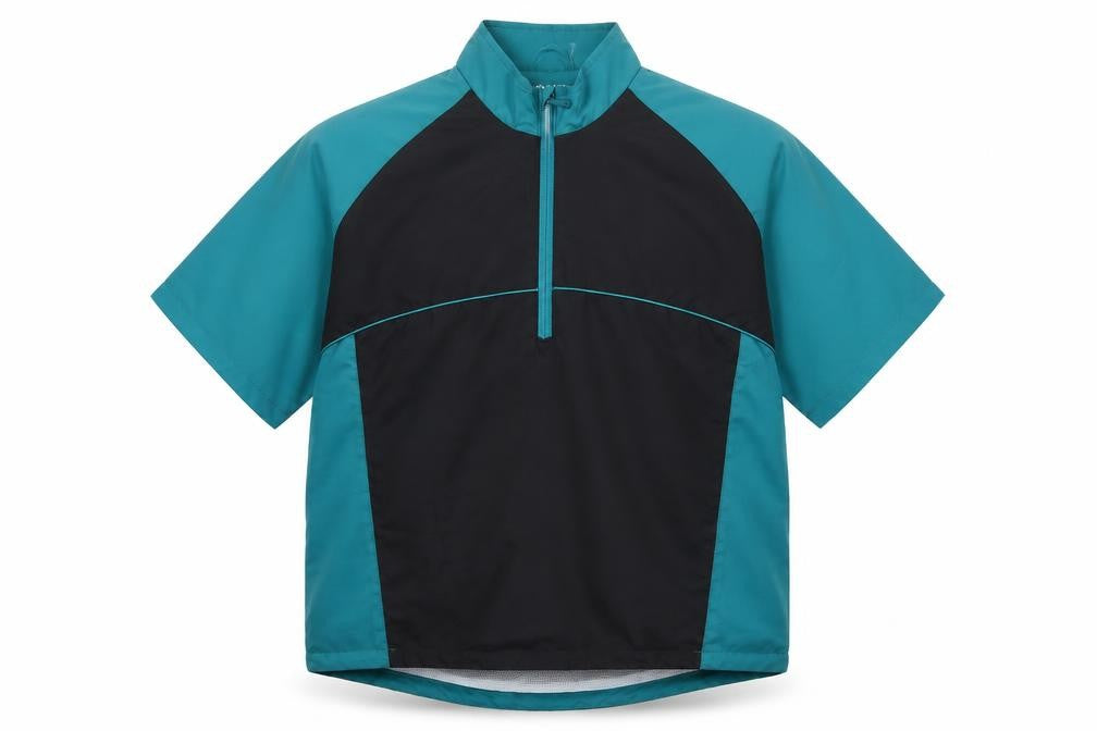 Palm Grove Mens Blue Black M Golf 1/4 Zip Colourblock Pullover