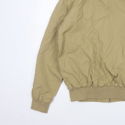 Orvis Men's Beige M Bomber Jacket Cotton Nylon Tartan Lined