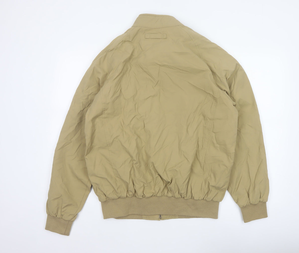 Orvis Men's Beige M Bomber Jacket Cotton Nylon Tartan Lined