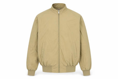 Orvis Men's Beige M Bomber Jacket Cotton Nylon Tartan Lined