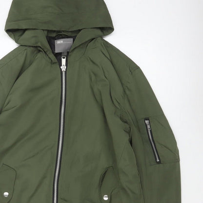 ASOS Men’s Green L Hooded Bomber Jacket Full Zip