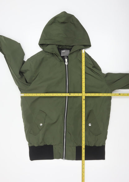 ASOS Men’s Green L Hooded Bomber Jacket Full Zip