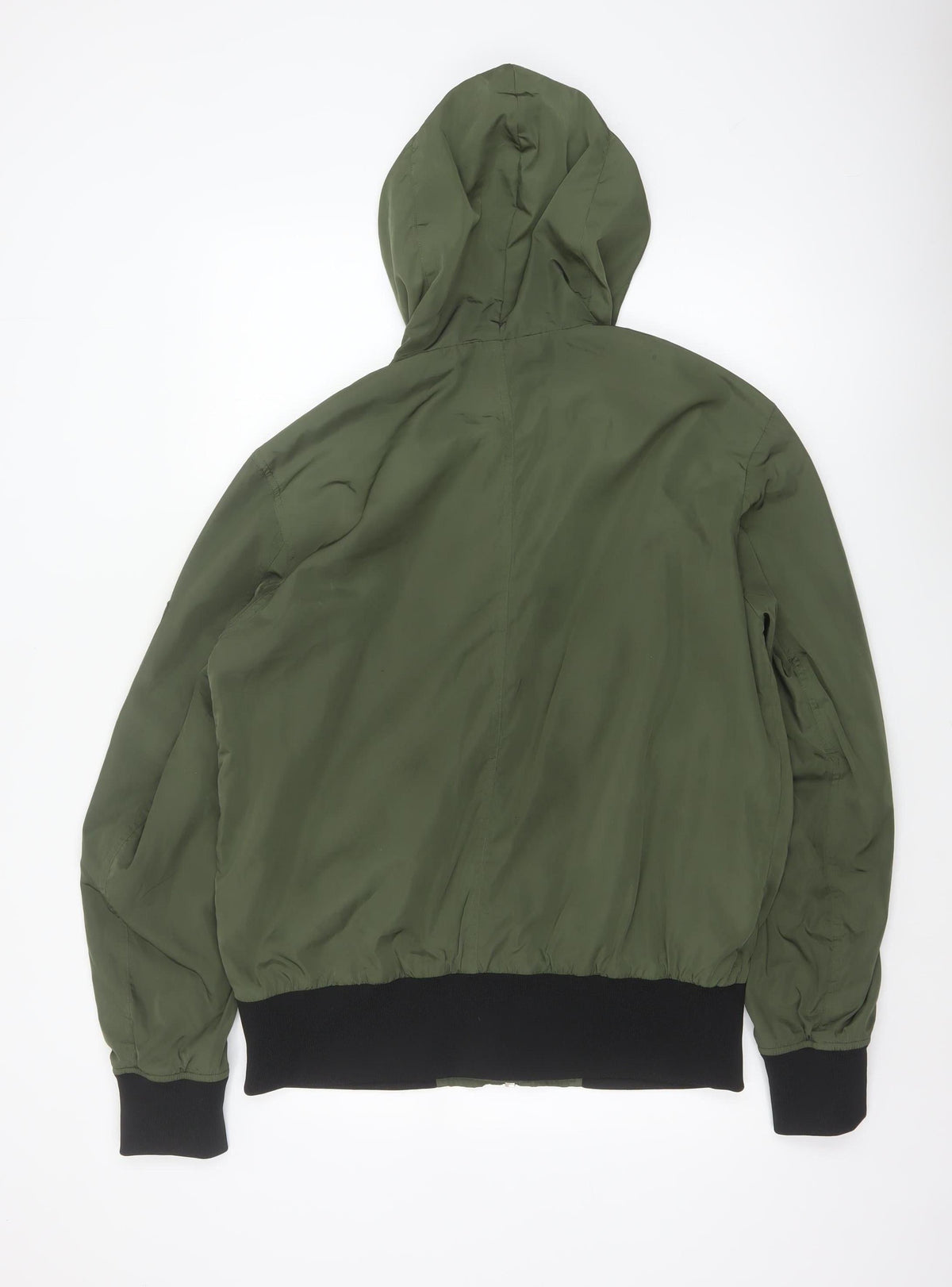 ASOS Men’s Green L Hooded Bomber Jacket Full Zip
