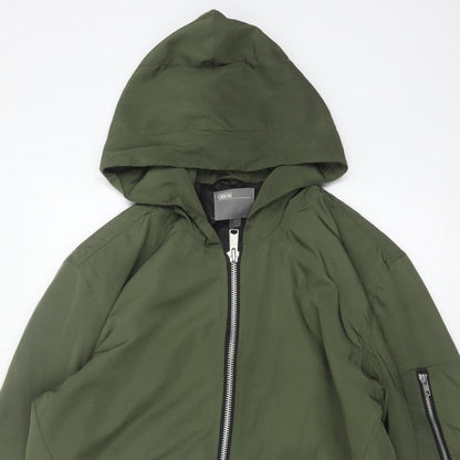 ASOS Men’s Green L Hooded Bomber Jacket Full Zip