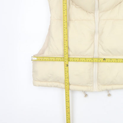 Stradivarius Women Ivory M Padded Puffer Gilet Waistcoat Zip